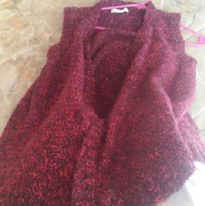 Coldwater Creek red knit long vest BRAND NEW