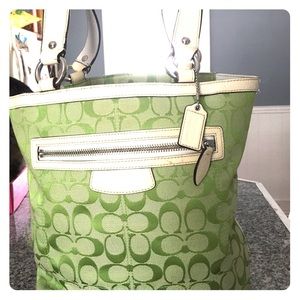 Coach Spring Green Tote Bag