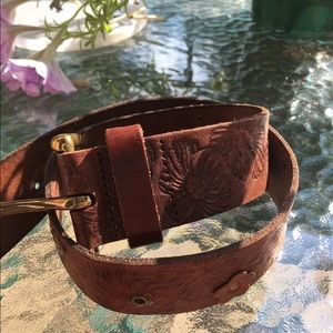 Lucky Brand Floral Leather Belt