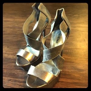Bebe gunmetal heels