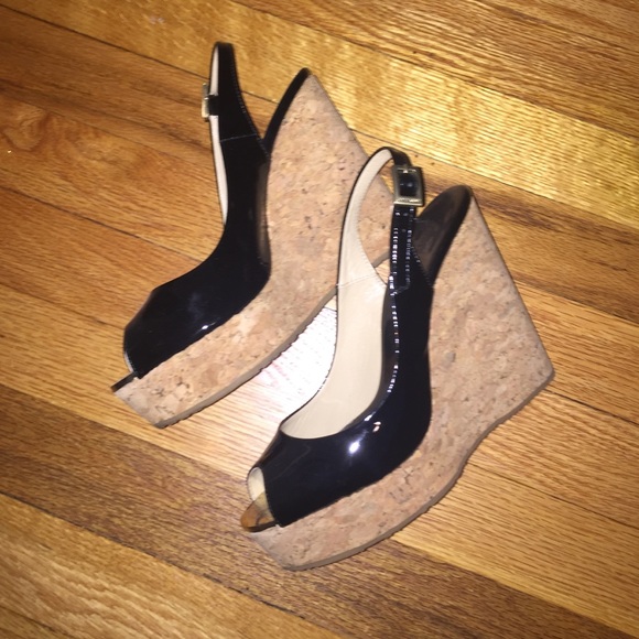 Authentic Jimmy Choo peep toe wedges