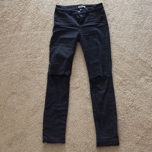 Distressed Black Stretch Jeans