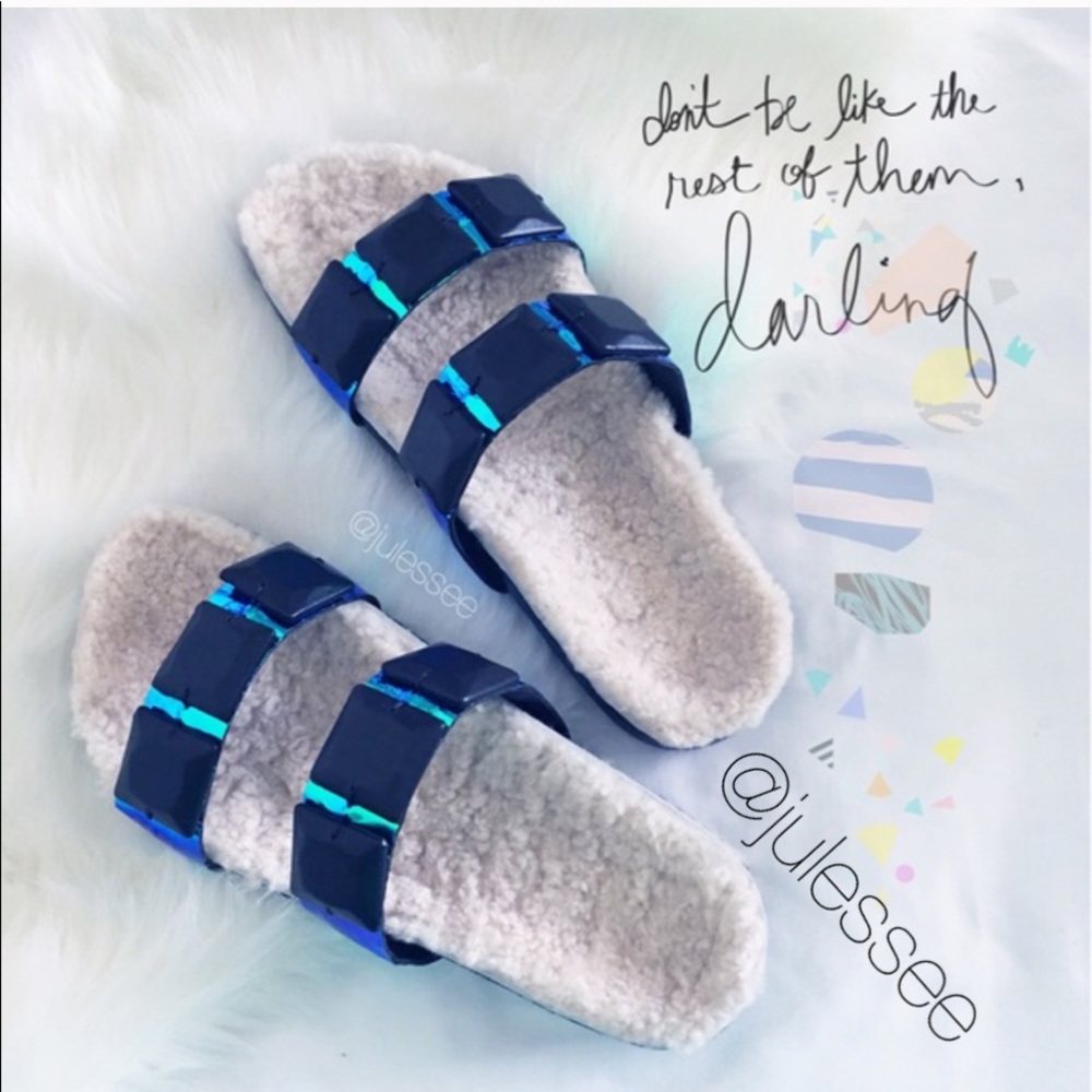 •Loeffler Randall• shearling & leather birks*
