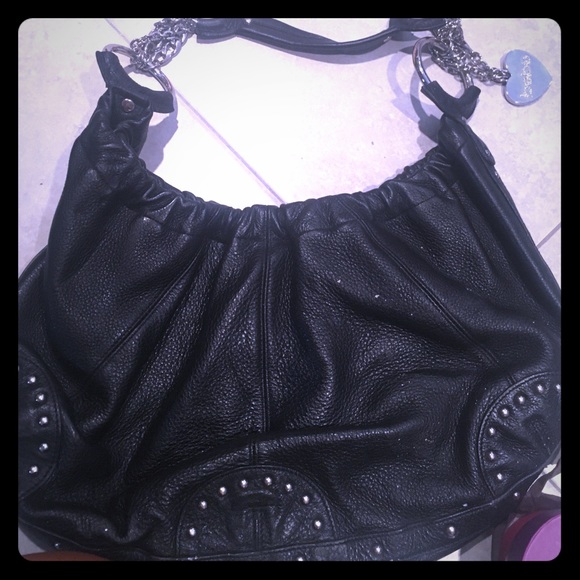 Bebe black leather bag