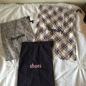set of 3 drawstring bags from talbots