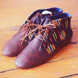 One-of-a-kind leather booties by Osborn