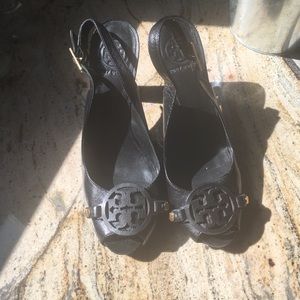 Tory burch open toe heels 7.5