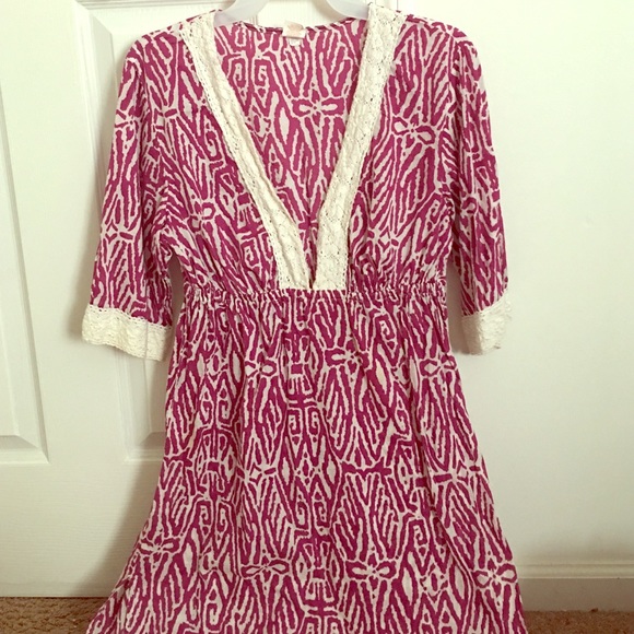 Purple and white lace dress