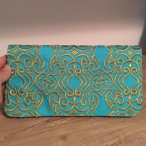 Turquoise clutch/cross body