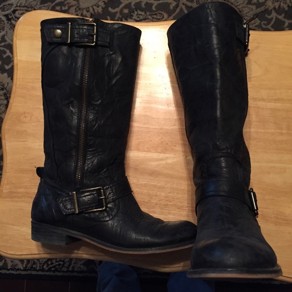 Leather Black GB boots. Moderate wr. Great Cond.