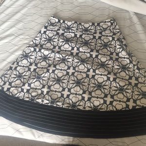 Black and white midi skirt