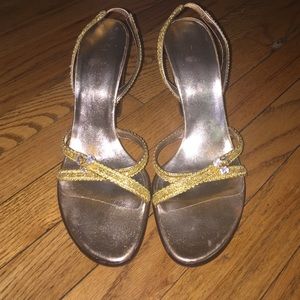 Dolce and Gabbana gold shoes