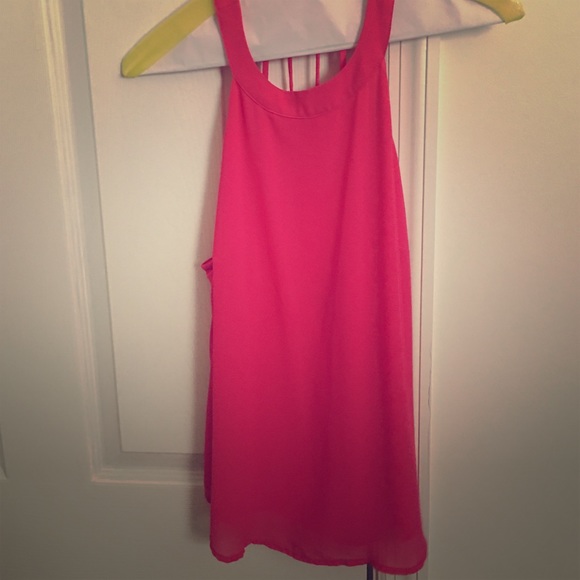 Hot pink strappy tank