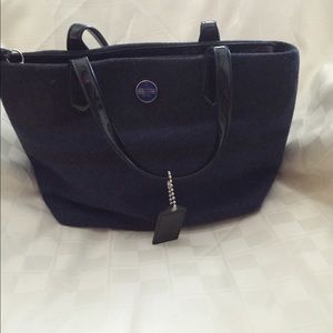 Coach Black and navy small tote