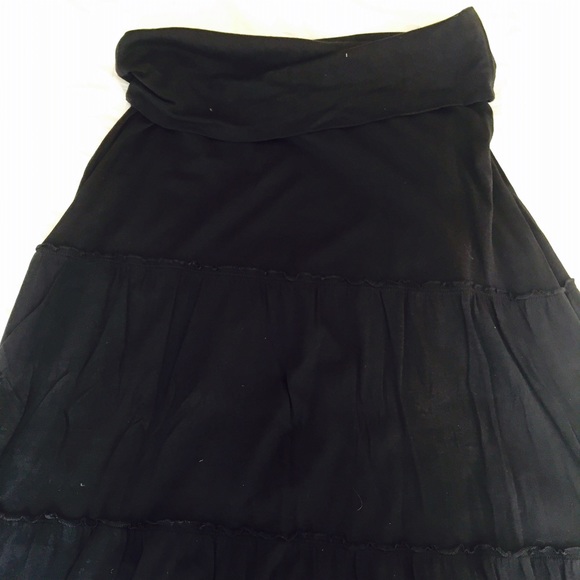 Express Black Ruffle Maxi Skirt