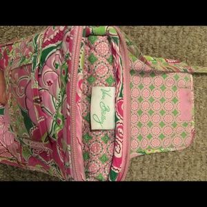 Vera Bradley Cross Pink Paisley Print Fabric Purse