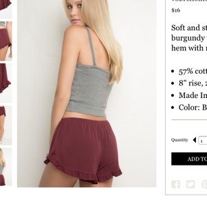 Maroon flowy shorts