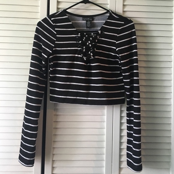 Striped black white crop top! Plum top & dress