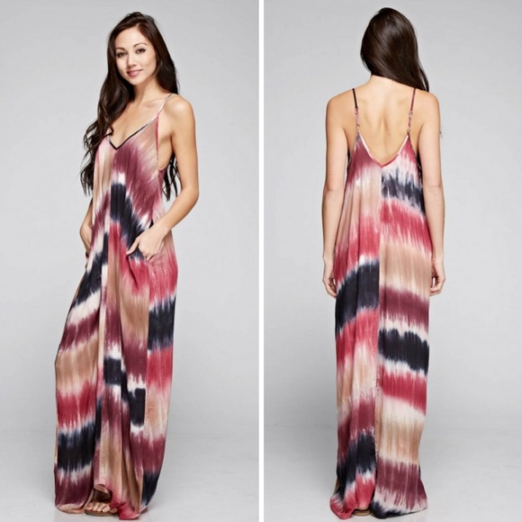 ‼️SOLD OUT‼️Tie Dye Pocket Maxi Dress - Picture 2 of 4