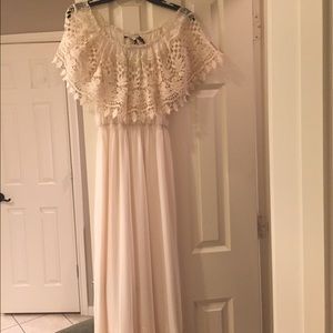 Boho inspired cream maxi dress