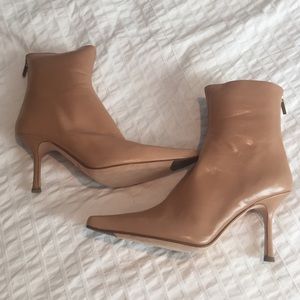 Brand new Jimmy Choo tan leather booties. Nwb