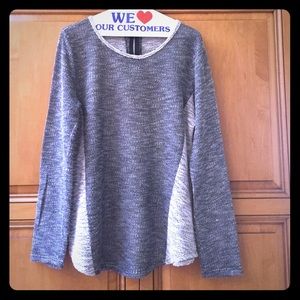 Gray Knit Bodycon Top w/ Zipper