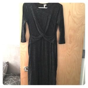 ASOS Maternity Dress With Twist Front In Gray Marl
