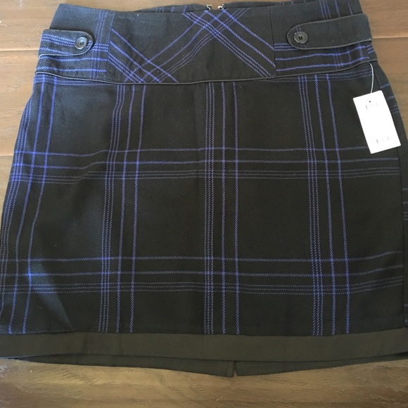 Size 13 blue and black plaid mini skirt