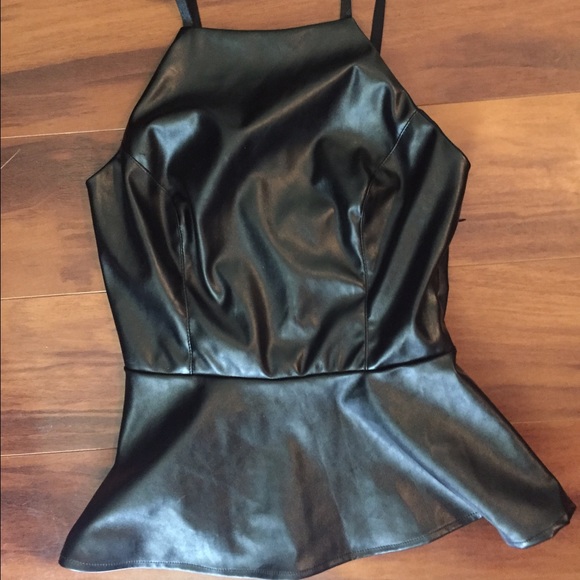 Size S Charlotte Russe pleather peplum. Brand new