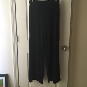 Long black palazzo pants thick but light poly-span