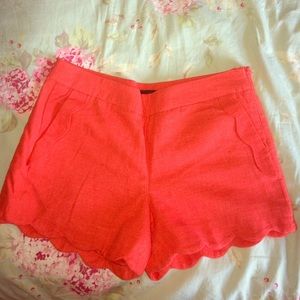 Linen Scallop Shorts