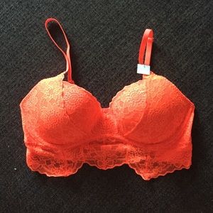VS PINK Coral Medallion Lace Bralette (M: A-C)
