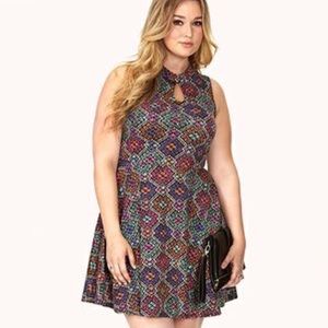 Forever 21 + Tribal/Aztec Fit and Flare Dress