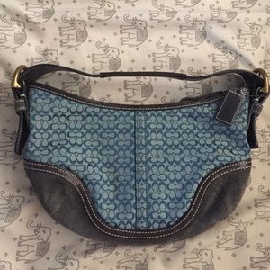 Coach monogram hobo suede bottom