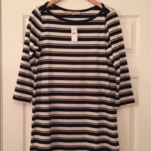 Black and White Striped Shift Dress - EUC - M