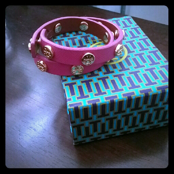 Tory burch Dark pink double wrap bracelet