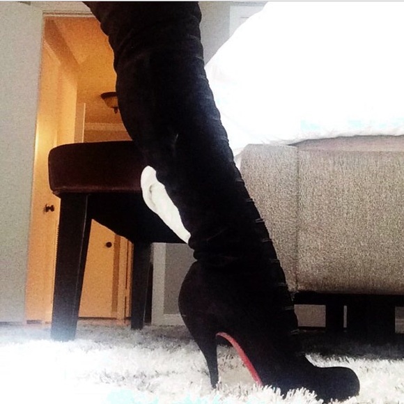 Christian Louboutin Thigh High Suede Boots - Picture 3 of 4