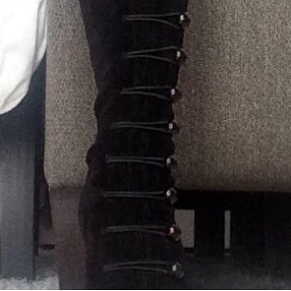 Christian Louboutin Thigh High Suede Boots - Picture 4 of 4