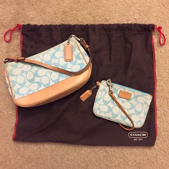 Coach handbag and wristlet