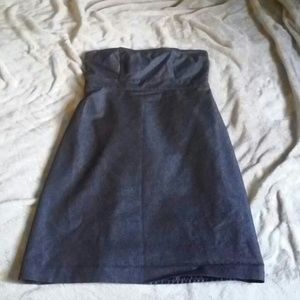 Denim strapless dress