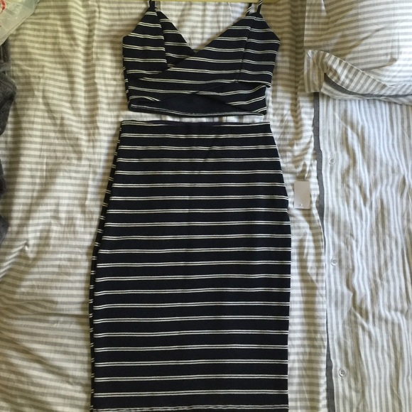 NWT Crop Top Skirt Two Piece Set