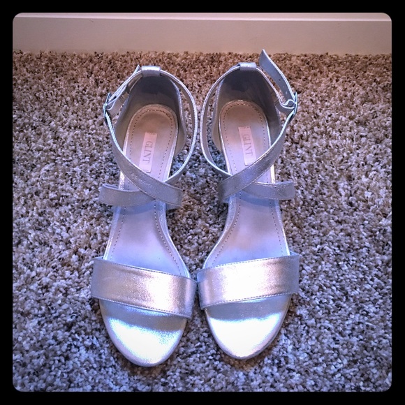 Silver Strappy Wedges - Picture 1 of 4