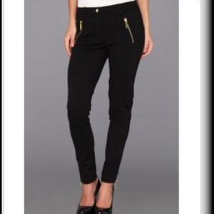 Michael Kors black pants gold zippers