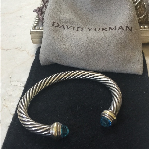 David Yurman Blue Topaz Cable Bracelet/bangle