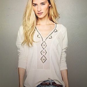 Free People Focus On Center Top Ivory Tunic  Small