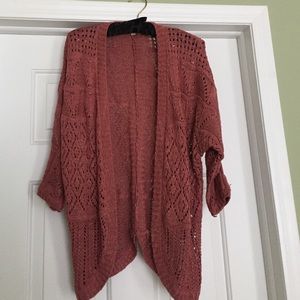 Rose-colored cardigan