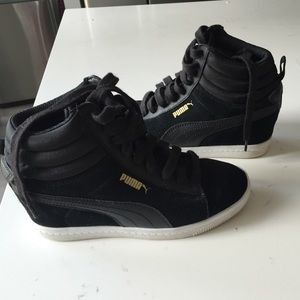 puma high top wedge sneakers