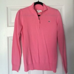 Pink Vineyard Vines 1/4 zip sweater