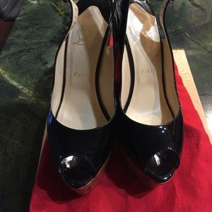 Christian Louboutin  Plume Slingback Wedge Size 40