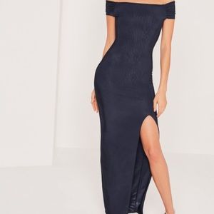 Misguided slinky Bardot maxi dress